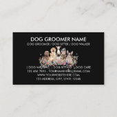 Carte De Visite Fleurs de Chiens noirs et blancs (Dos)