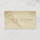 Carte De Visite Fleurs de ciseaux dorés professionnels (Devant)