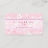 Carte De Visite Fleurs de coeur roses (Devant)