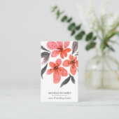 Carte De Visite Fleurs de corail | Icônes professionnelles des méd (Debout devant)