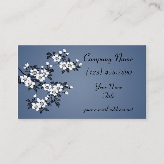 Carte De Visite Fleurs de cornouiller (Devant)