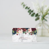 CARTE DE VISITE FLEURS DE COULEUR D'EAU RUSTIQUE BURGUNDY+BLUSH (Debout devant)
