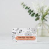 Carte De Visite Fleurs de couture de points de broderie faite sur (Debout devant)