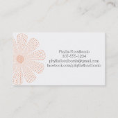 Carte De Visite Fleurs de couture de points de broderie faite sur (Dos)