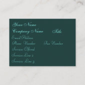 Carte De Visite Fleurs de fées au clair de lune de jade (Dos)