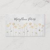 Carte De Visite fleurs de feuille d'or (Devant)