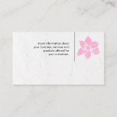 Carte De Visite Fleurs de fleuriste rose (Dos)