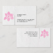 Carte De Visite Fleurs de fleuriste rose (Devant / Derrière)