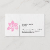 Carte De Visite Fleurs de fleuriste rose (Devant)