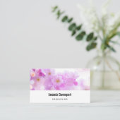 Carte De Visite Fleurs de fleurs de cerisier rose (Debout devant)