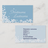 Carte De Visite Fleurs de flocons blancs mignons (Devant / Derrière)