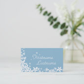 Carte De Visite Fleurs de flocons blancs mignons (Debout devant)