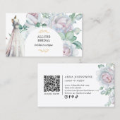 Carte De Visite Fleurs de floraison nuptiale QR Code (Devant / Derrière)