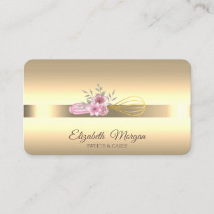 Carte De Visite Fleurs de fouet en or professionnel moderne