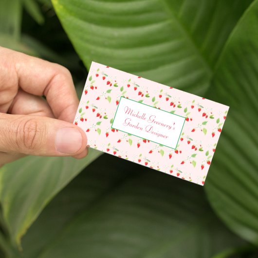 Carte De Visite Fleurs de fraisier à l'aquarelle Jardinier