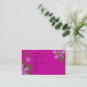 Carte De Visite Fleurs de framboise et DOts (Debout devant)