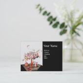 Carte De Visite FLEURS DE FRUITS DE SAISON, MONOGRAMME FEUILLE Ros (Debout devant)