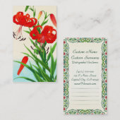 Carte De Visite Fleurs de hanga de tibia de lis tigrés de (Devant / Derrière)