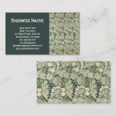 Carte De Visite Fleurs de jardin antiques victoriens William Morri (Devant / Derrière)