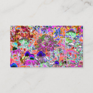 Carte De Visite Fleurs de jardin rose chaleureux et vert citron ps