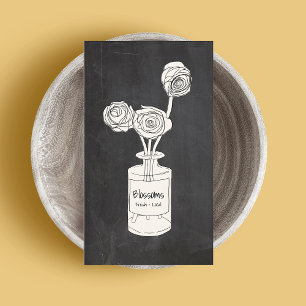 Carte De Visite Fleurs de la campagne fleuriste Chalkboard