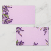 Carte De Visite Fleurs de lavande sur arrière - plan rose (Devant / Derrière)