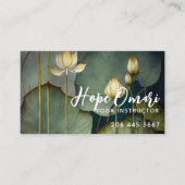 Carte De Visite Fleurs de Lotus Blanches, Belle Nature Guériseuse (Devant)