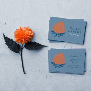 Carte De Visite Fleurs de Lotus Chic Minimaliste Orange Bleu
