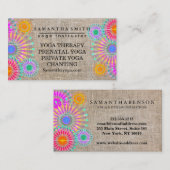 Carte De Visite Fleurs de Lotus élégantes de méditation de yoga de (Devant / Derrière)