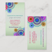 Carte De Visite Fleurs de Lotus élégantes de méditation de yoga de (Devant / Derrière)