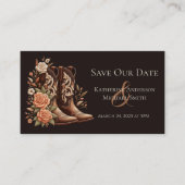 Carte De Visite Fleurs de l'Ouest du pays avec bottes de cowboy (Devant)