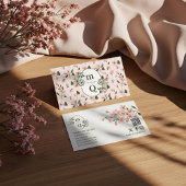 Carte De Visite Fleurs de Luxe Modernes Monogramme Aquarelle Éléga