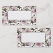 Carte De Visite Fleurs de lys. Modèle floral (Devant / Derrière)