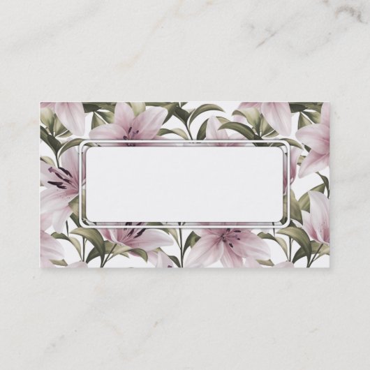 Carte De Visite Fleurs de lys. Modèle floral (Dos)