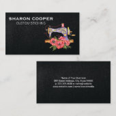 Carte De Visite Fleurs de machine à coudre | Seamstress (Devant / Derrière)