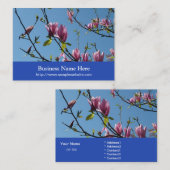 Carte De Visite fleurs de magnolia rose (Devant / Derrière)