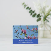 Carte De Visite fleurs de magnolia rose (Debout devant)