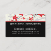 Carte De Visite Fleurs de Magnolia rouge noir floral (Dos)