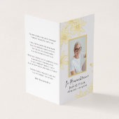 Carte De Visite Fleurs de marguerite jaune pâle Prière funéraire p (Extérieur)