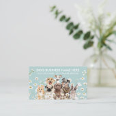 Carte De Visite Fleurs de marguerite verte Pet Sitter Chien Walker (Debout devant)