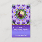 Carte De Visite Fleurs de marguerite violette Mandala Guérison hol (Dos)