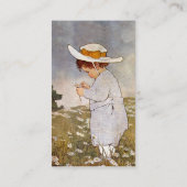 Carte De Visite Fleurs de marguerites de cueillette d'enfants anti (Dos)