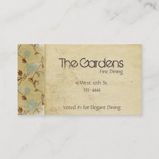 Carte De Visite Fleurs de papier naturelles antiques (Devant)