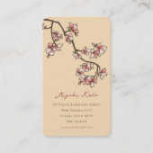 Carte De Visite Fleurs De Pêche Rose Élégantes Fleurs De Printemps (Devant)