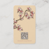 Carte De Visite Fleurs De Pêche Rose Élégantes Fleurs De Printemps (Dos)