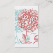 Carte De Visite Fleurs de pivoines Botanique (Dos)