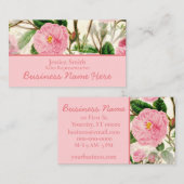 Carte De Visite Fleurs de pivoines roses, Feuilles & Buds Motif (Devant / Derrière)