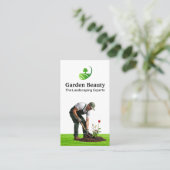 Carte De Visite Fleurs de plantation de jardiniers | Logo du paysa (Debout devant)