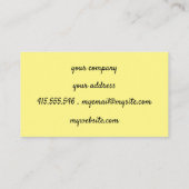 Carte De Visite Fleurs de Plumeria blanche sur arrière - plan vert (Dos)