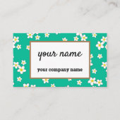 Carte De Visite Fleurs de Plumeria blanche sur arrière - plan vert (Devant)